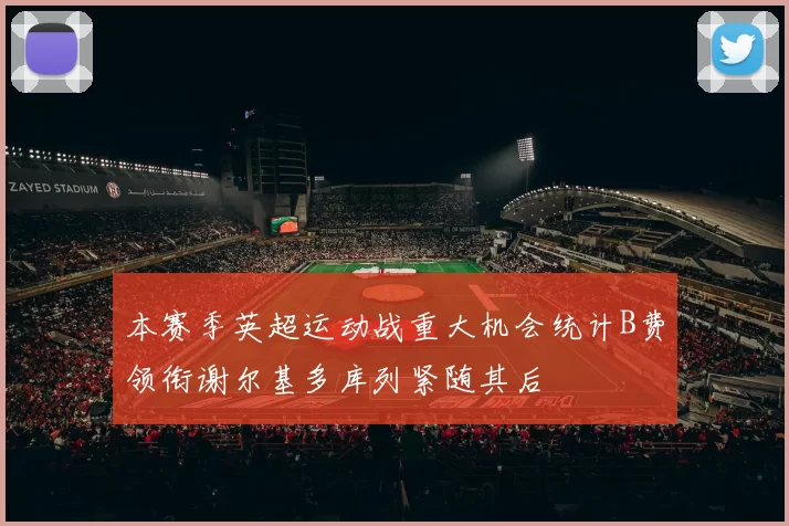 本赛季英超运动战重大机会统计B费领衔谢尔基多库列紧随其后